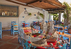 Restaurant of hotel Su Gologone near Oliena. Sardinia. Italy photo