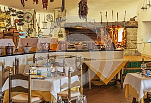 Restaurant of hotel Su Gologone near Oliena. Sardinia. Italy photo