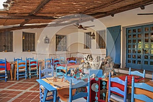 Restaurant of hotel Su Gologone near Oliena. Sardinia. Italy photo