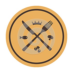 Restaurant icon. Crossed fork and knife