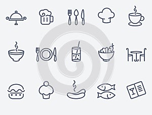 Restaurant icon set