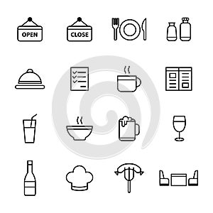 Restaurant icon set