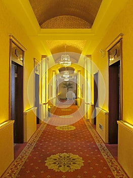 Restaurant indoor corridor or hallway