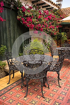 Restaurant interior in Villa de Leyva