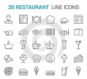Restaurant Line Icons