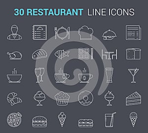 Restaurant Line Icons