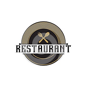 Restaurant logo design concept vector template