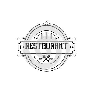 Restaurant logo design concept vector template
