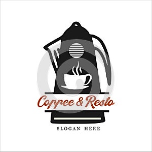 Restaurant logo template,retro style coffee and resto