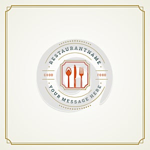 Restaurant logo template vector illustration.