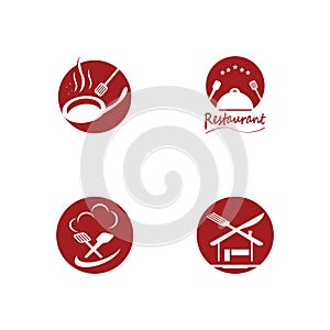 Restaurant logo vector template illustration