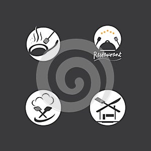 Restaurant logo vector template illustration