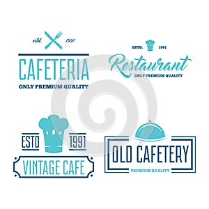 Restaurant Logos, Badges and Labels Design Elements set in vintage style