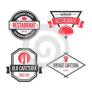 Restaurant Logos, Badges and Labels Design Elements set in vintage style