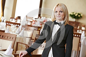 Restaurant manager woman at work place