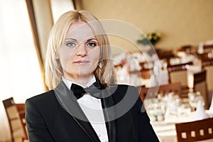 Restaurant manager woman at work place