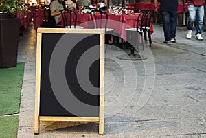 Restaurant menu blackboard