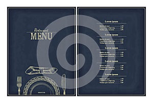 Restaurant menu brochure design. Template for your design works.