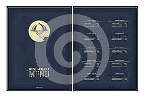 Restaurant menu brochure design. Template for your design works.