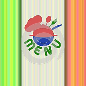 Restaurant menu with chef hat line IO