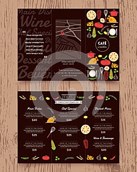 Restaurant menu design pamphlet template photo