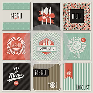 Restaurant menu designs. Vector illustration.