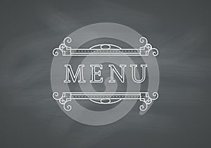 Restaurant Menu Headline with Chalkboard