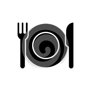 Restaurant menu icon Black flat style vector icon