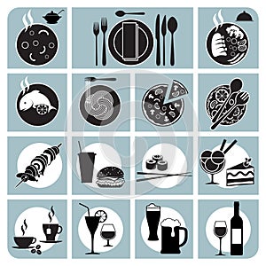 Restaurant menu icons