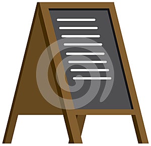 A restaurant menu standy on white background