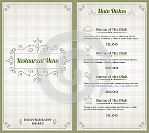 Restaurant menu template