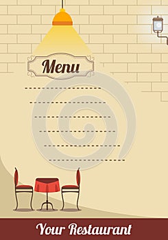 Retro Style Restaurant Menu Vector Template