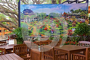 Restaurant in Nong nooch park in Pattaya, Thailand