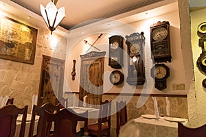 Restaurant with Old Clocks in Havana, Cuba