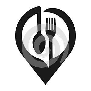 Restaurant point location icon. Restaurant map Vector illustration