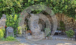 Restaurant among the ruins of antic Side