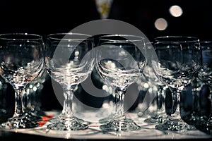 Restaurant serving glass goblets bar