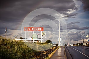 Restaurant sign along Route 66