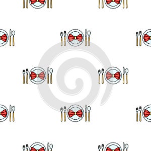 Restaurant table cartoonting icon in cartoon style isolated on white background. Restaurant pattern stock vector