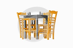 Restaurant table with chairs