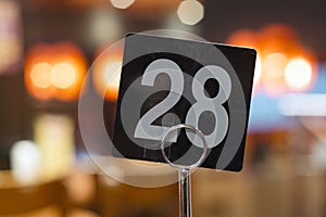 Restaurant table number