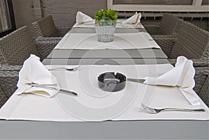 Restaurant table setting.