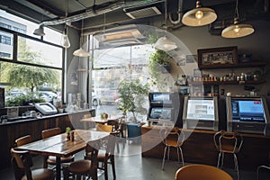 Restaurant With Tables, Chairs, and Televisions