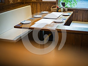 Restaurant tables setups, Asian looking restaurant table for group people