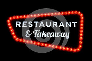 Restaurant and take away neon sign