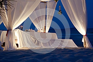 Restaurant tent on the beach
