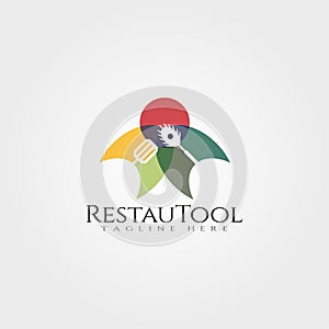 Restaurant tool vector logo design,kitchen tool icon