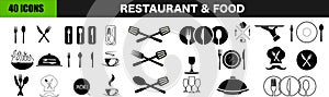 Restaurant vector line icons set. Collection vector black outline logo for mobile apps web or site design