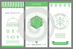 Restaurant Vegetarian Menu card design template.