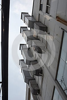 The restaurant ventilation system with air ducts for ventilate vacuum odor. photo